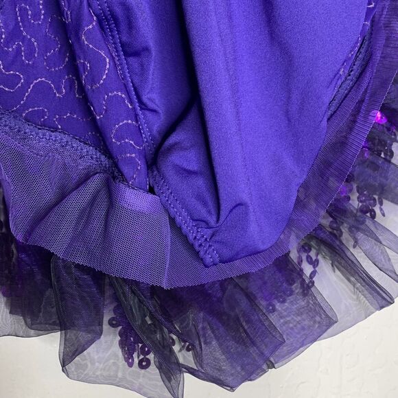Wiessman Grape Purple Sequined Dance Costume - Picture 10 of 13